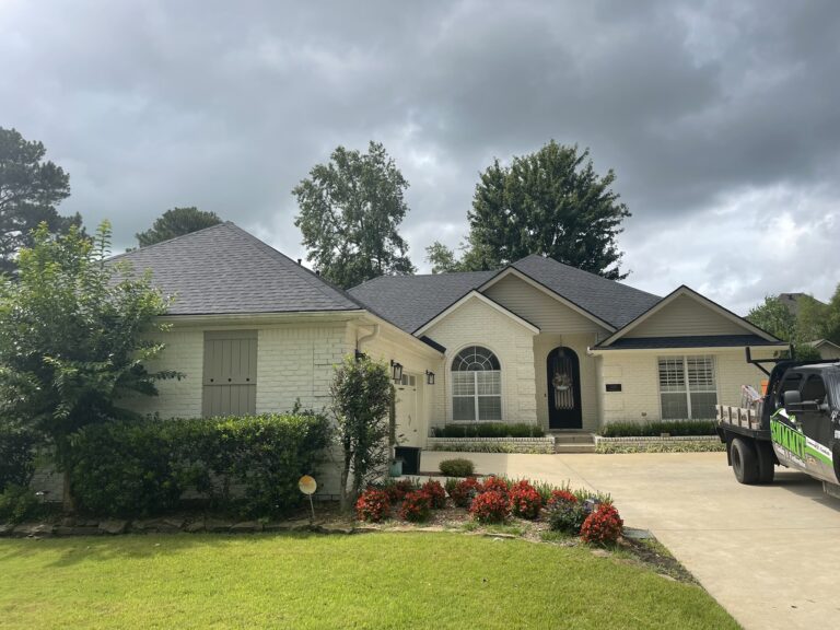 white brick residential house asphalt roofing summit project