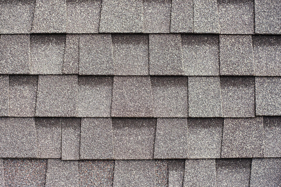 architectural shingles-close up of gray architectural shingles