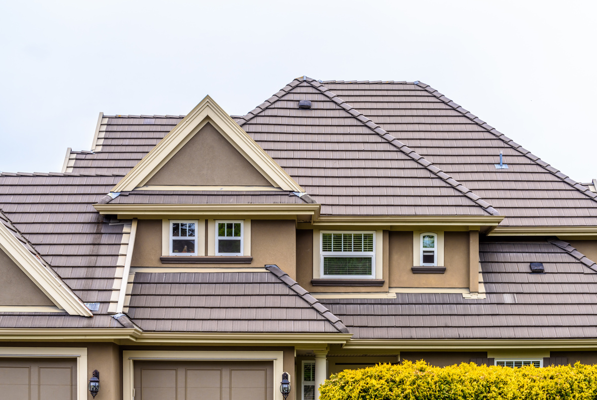 Metal shingles on roof