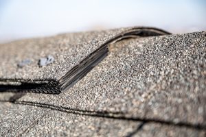 closeup of ridge cap asphalt shingle