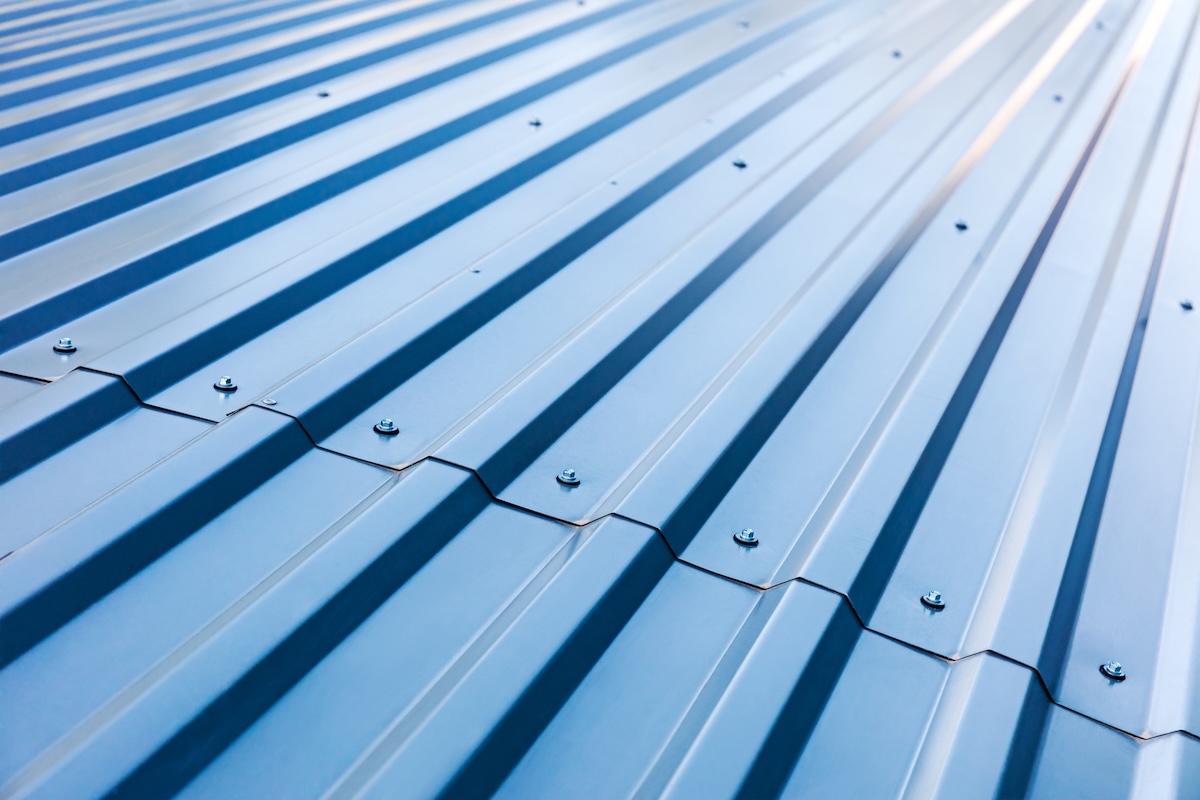 closeup metal seam roof