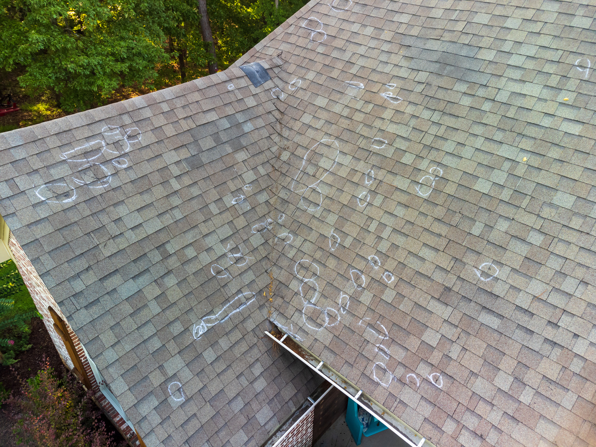 damage to shingle roof