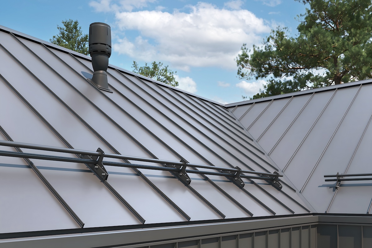 gray standing seam metal roofing