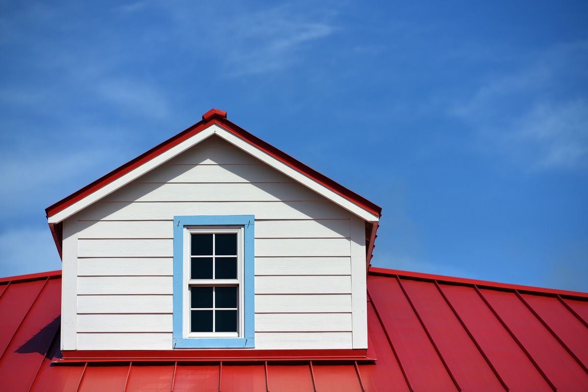 red metal roof home