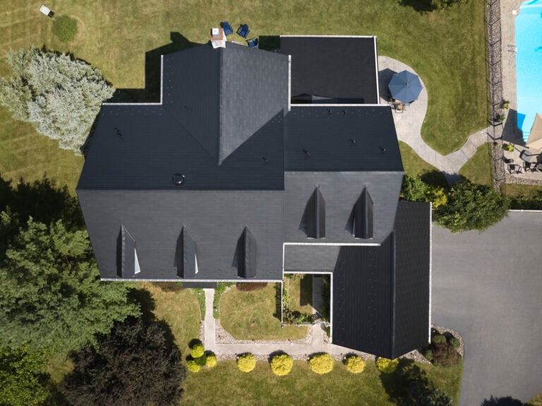 Modern black metal roof